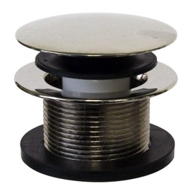 Westbrass D398RK-05 1-1/2" NPSM Coarse Thread Mushroom Tip-Toe Bathtub Drain Stopper with Illusionary Overflow Faceplate, Polished Nickel