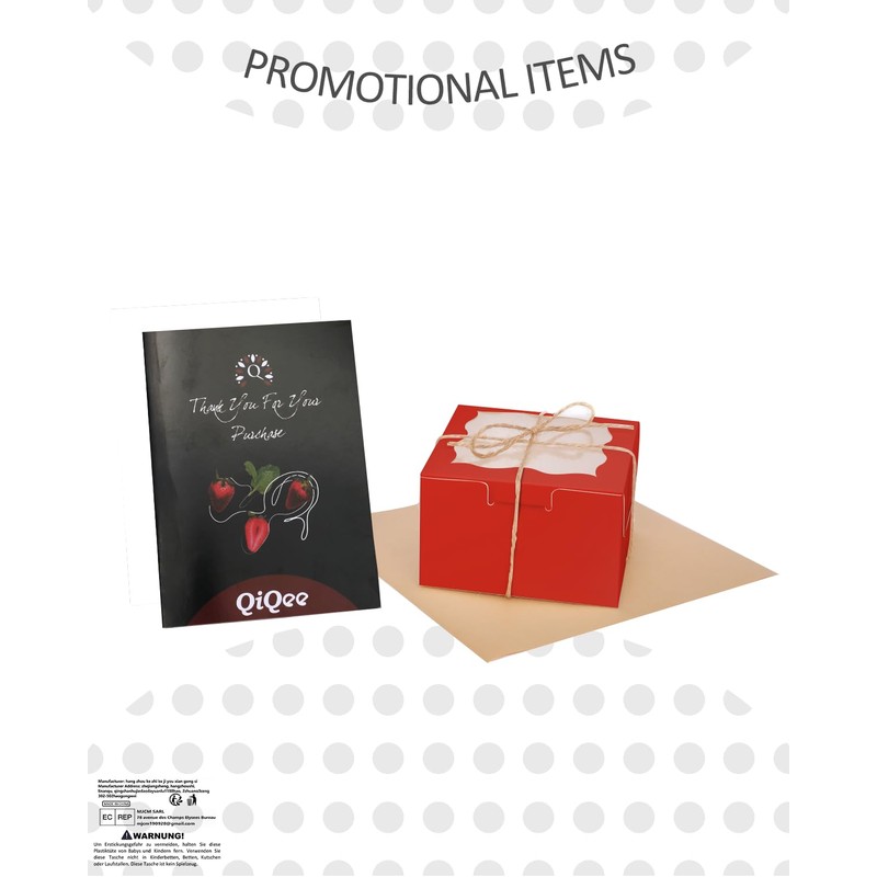 Gcardist Red Bakery Boxes with Window, Pack of 15, 10