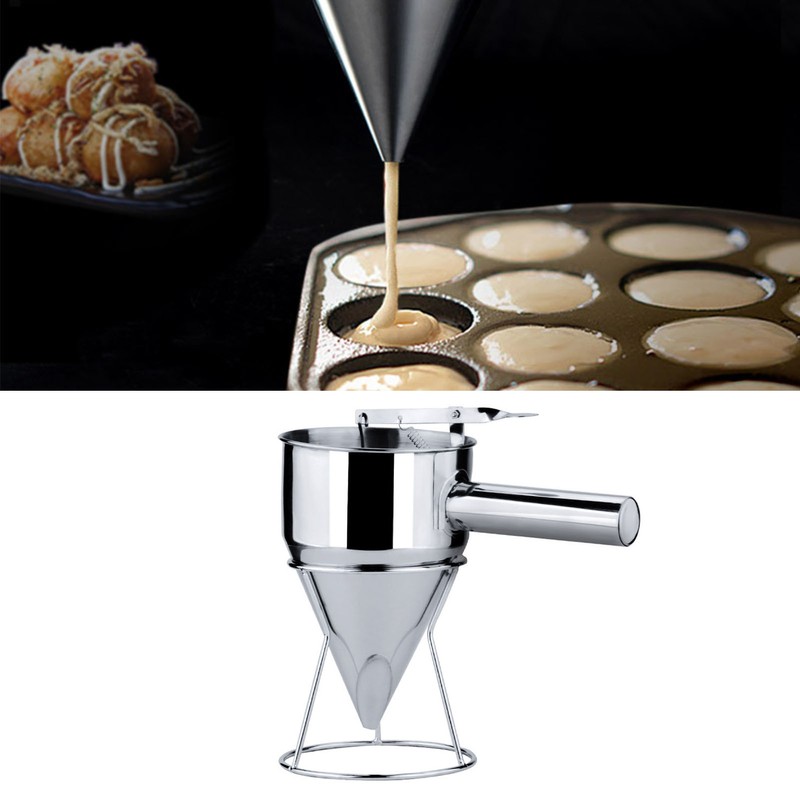 Stainless Steel Pancake Batter Dispenser Funnel 1200ML Large Capacity Conical