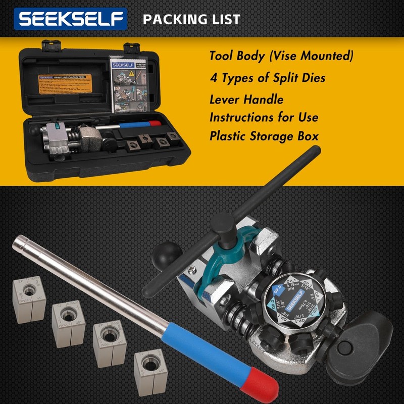 SEEKSELF Professional Brake Line Flaring Tool Kit for 45 Degree