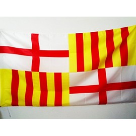 AZ FLAG City of Barcelona Flag 2' x 3' for a Pole - Catalonia - Barcelonan Flags 60 x 90 cm - Banner 2x3 ft with Hole