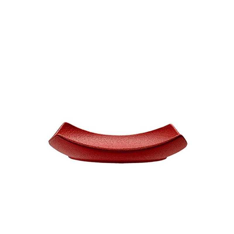 Ceramic Tea Holder (Square, Crimson), W 3.5 x H 0.8
