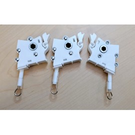 Heavy Duty Hex Hole Wand Tilter for 2" Horizontal Blinds (White-Plastic Shaft, Pack of 3)
