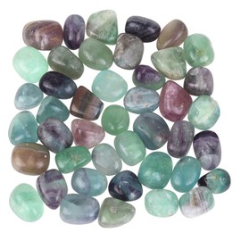 Sportmusies 1lb Natural Tumbled Fluorite Stones Gravel for Home Garden Decoration, Polished Crystals for Reiki Healing Energy Balancing