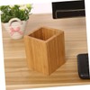 STOBOK Bamboo Storage Bucket Desk Pen Holder Organizer Kitchen Organizer