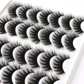 Losha False Eyelashes Full and Lightweight Faux Mink Lashes 14 Pairs Pack Thick Dramatic Volume Reusable Eyelash Extensions for Everyday Looks