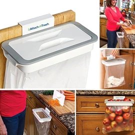 Attach A Trash - Portable Hanging Trash, Garbage Bag Holder for Cabinet Cupboard