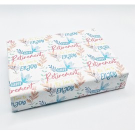 Party Angels 2 Sheets 2 Tags Happy Retirement It's Time To Enjoy Female Wrapping Paper Leaving Party Gift Wrap Paper Multi Colour (PA)