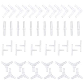 TAORAYO Air Tube Connector 48 Pack Y-Type T-Type L-Type I-Type Fitting Branch Extension Connection 4 Types Tube Connector Aquarium Tube Aquarium Air Tube Branch Aquarium Air Tube Branch Aquarium Air