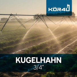 kör4u Ball Valve Brass with T-Handle Red on Both Sides Internal Thread 3/4 Inch, Ball Valve, Shut-Off Valve, Garden and Household