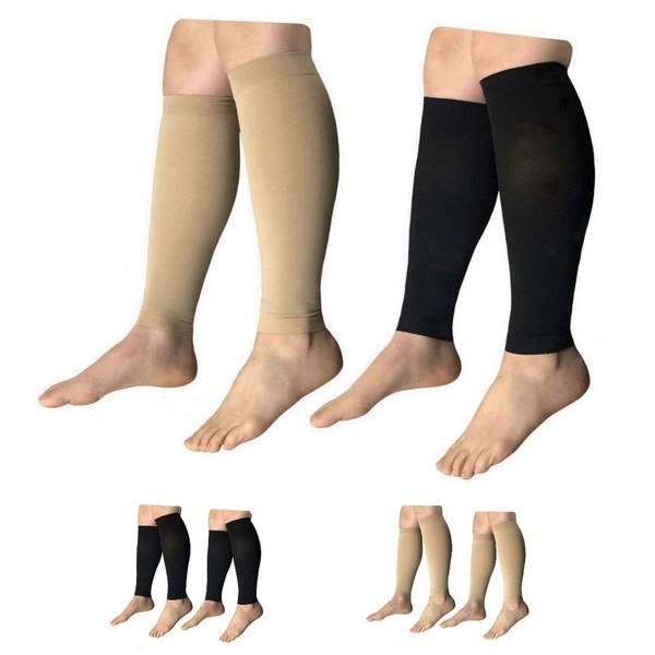 HealthyNees Shin 15-20 mmHg Med Compression Circulation Wide Leg Big Calf Sleeve (Mix Combo, 3X-Large)