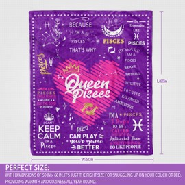 Ruifeihan Pisces Gifts, Pisces, Pisces Gifts for Women, Pisces Blanket, Pisces Gift Birthday Gifts for Women Throw Blankets 50" × 60"