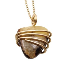 Coolest Pendant on Earth Septarian Nodule Pendant Bronze Gold #12