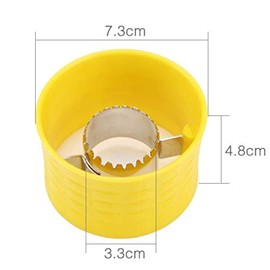 Aeyistry 1 Piece Stainless Steel Cob Corn Stripper Corn Remover Stripping Tool Manual Corn Threshing for Removing Kernels from Fresh Corn(Yellow)