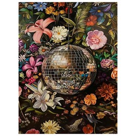 Flowers Paint by Numbers for Adult,Disco Paint by Numbers Kit for Adults Beginners, DIY Acrylic Painting on Canvas for Home Wall Art Decor 16x20 Inch