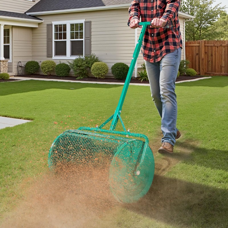 VEVOR Compost Spreader, 24 in Wide Peat Moss Spreader with