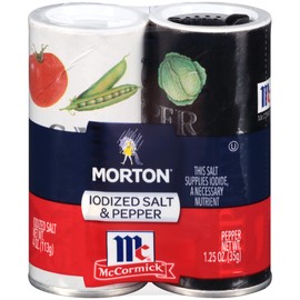 Morton Iodized Salt and McCormick Pepper Shaker Set, 5.25 Ounce (Pack of 12)