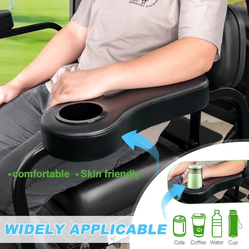 10L0L Golf Cart Rear Seat Kit Arm Rest Set with