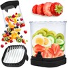 Strawberry Slicer Cup with Push Plate, Fruit Cutter Kitchen Gadget