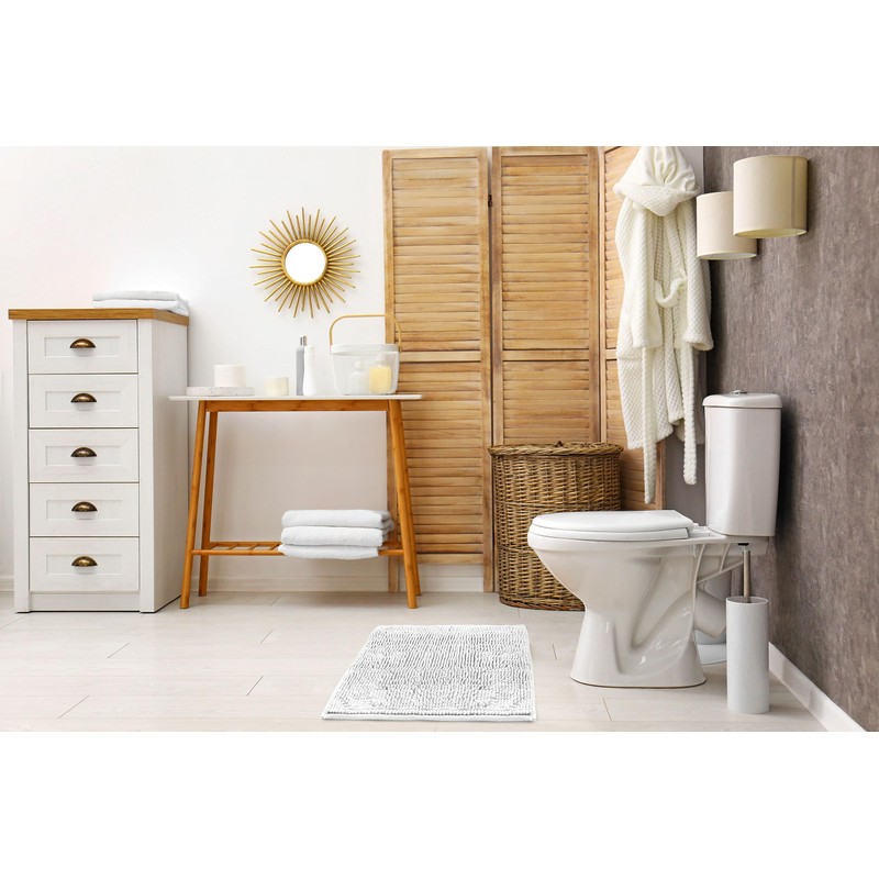 Emma Barclay Noodle Soft Touch Non-Slip Bathroom Rug in White