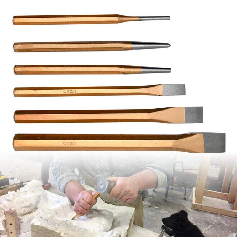 6 Piece Punch and Chisel Set, Wood Carving Hand Chisel