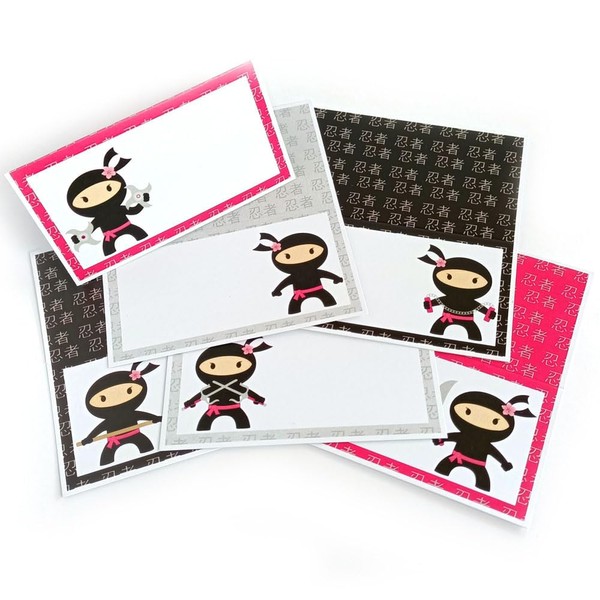 Pink Ninja Place Tent Cards by Adore By Nat -