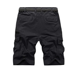 Jessie Kidden Mens Outdoor Casual Expandable Waist Lightweight Water Resistant Quick Dry Fishing Hiking Shorts #6222-Black,34