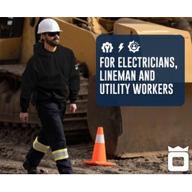 Oberon FR Arc Rated Hi Vis Hoodie - Flame Resistant Reflective Tape - Class 3 - 14 Cal - Heavyweight Cotton Fleece With Hood - Yellow, Black