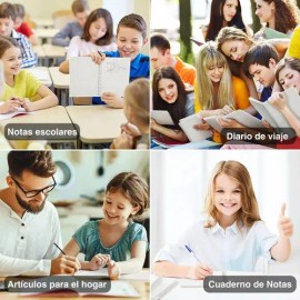 4 Pcs Cuaderno Profesional Escolares 80 Hojas Y 4 Bolígrafos Color 4 Cuadernos 4 Bolígrafos                                                           
