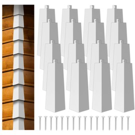 RMERVE 16 Pcs Aluminum Siding Corners 8 Inch Outside White Corner Caps Smooth Siding Trim, Metal Nails Included for Mobile Home House Exterior