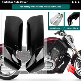 Unbranded Motorcycle Gloss Black Radiator Side Cover Shroud For Harley V-Rod VRSCF 09-17