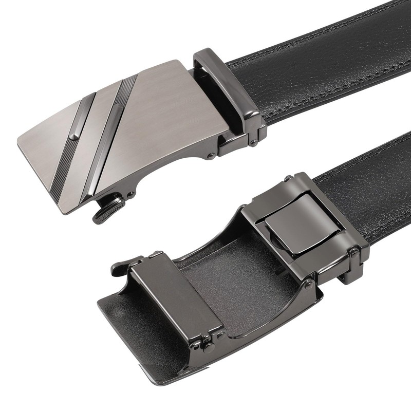 WERFORU Men's Belt, Adjustable Leather Ratchet Belt, 3.5 cm Fit,