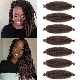 8 Packs Pre-Separated Springy Afro Twist Hair Suitable for Damaged Soft Locs Synthetic Marley Twist Braiding Hair (24 inches, T30)