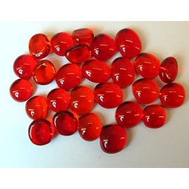 Glass Pebbles – Decorative Stones Muggel Stones – Packaged in Red Diameter 12-15 mm to 200 g.