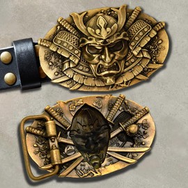 Western belt buckles for men - Custom Belt Buckles Men - Handmade Mens Belt Buckles - Brass Belt Buckle – Samurai Belt Buckle for Men