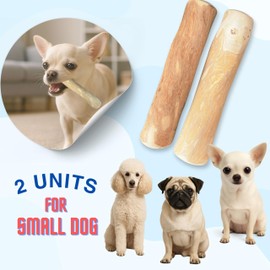 Plumbus McGee Set of 2 Coffee Wood Dog Chew Stick Toy, Natural and Real Wooden Bone Sticks, Safe Dental Cleaning Chews, Pet Health, Teeth Cleaning and Relieve Stress (Set 2 for Small Dog)