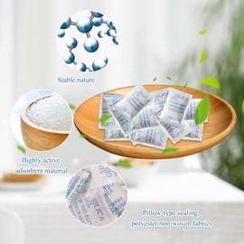 Silica Gel Bags Silica Gel Desiccant Moisture Bags Silica Balls for Food Filament Electronics 50 g x 6 Pack