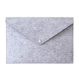 Ciieeo Felt Document Carrier Bag Button Closure Lightweight File Folder Organizer for Office and School Stylish Grey Expanding Envelope Handbag for Papers and Stationery