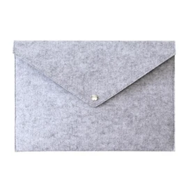 Ciieeo Felt Document Carrier Bag Button Closure Lightweight File Folder Organizer for Office and School Stylish Grey Expanding Envelope Handbag for Papers and Stationery