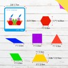 155 PCS Wooden Pattern Blocks Set, 24 Double-Sided Design Cards(48