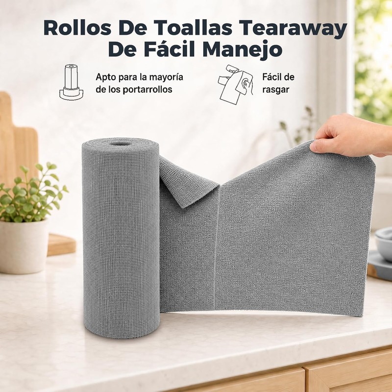 Rollos de Toallas de Microfibra YPZG Towel roll‑Grey‑MX 50 pzas