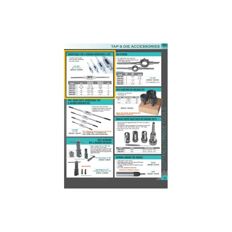 HHIP 3900-0209 Adjustable Tap Wrench, 5" Long