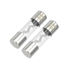 Partuto 2 Pcs 10x38mm 0.39x1.50 Inch 100A Universal AGU Glass Fuse - Car Fuse Tube Power Safety Protect Glass Tube - Metal Silver Tone