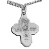 Jeweled Cross Small Pewter Four-Way Medal with 18" Chain