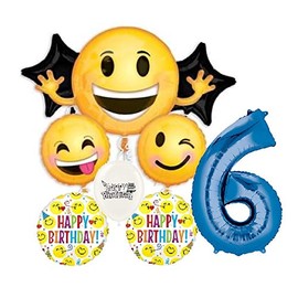 Ultimate Emoji Emoticon 6th Birthday Party Event Bouquet of Balloons