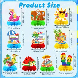 10 Pcs Summer Party Decorations,Summer Table Decorations Beach Party Decorations for Summer Time Hawaii Beach Pool Home Party Supplies
