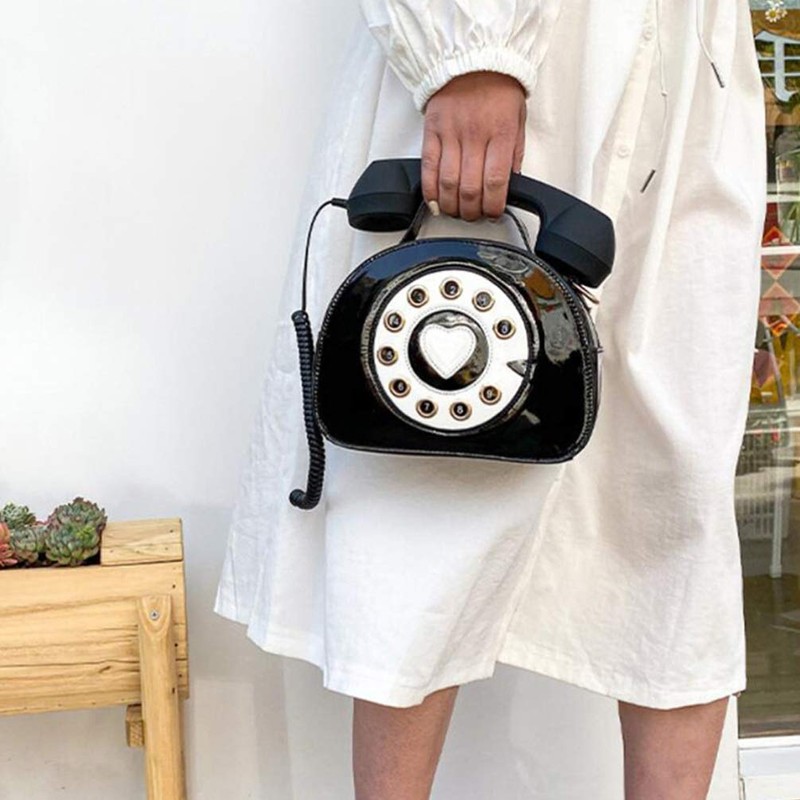 VALICLUD Shoulder Bag Phone Shaped Handbag Retro Top Handle Bag