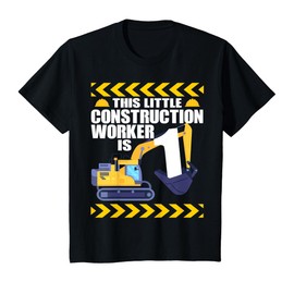 Kids 1 Year Old Construction Birthday Themed Party 1st Boy Gift T-Shirt