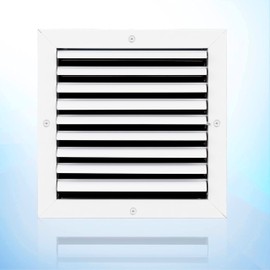 [10 x 10 Duct Hole] Vent Cover. 1-Way: Aluminum Curved Blade Adjustible Air Supply HVAC Ceiling Diffuser. Full Control Vert/Hor Airflow Direction with Easy Unrestricted Air Flow. [11.6 x 11.6" Face]