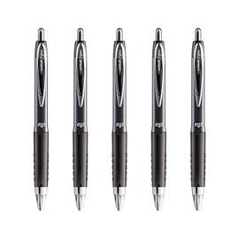 Uni-ball Signo Gel 207 Tintenroller mit Druckmechanik in Blisterpackung 5 Stück schwarz